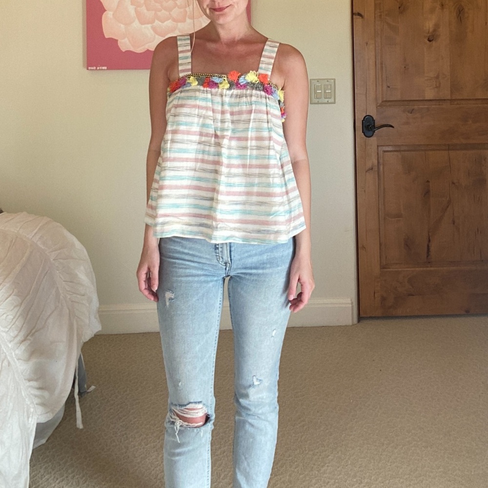 Honey Punch Stripe Beaded Tank